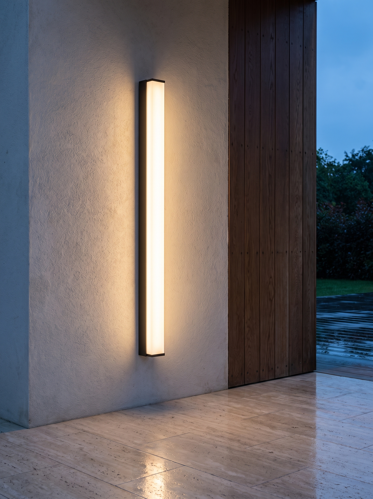 TRACE OUTDOOR 01 — vista architettonica, finitura nera