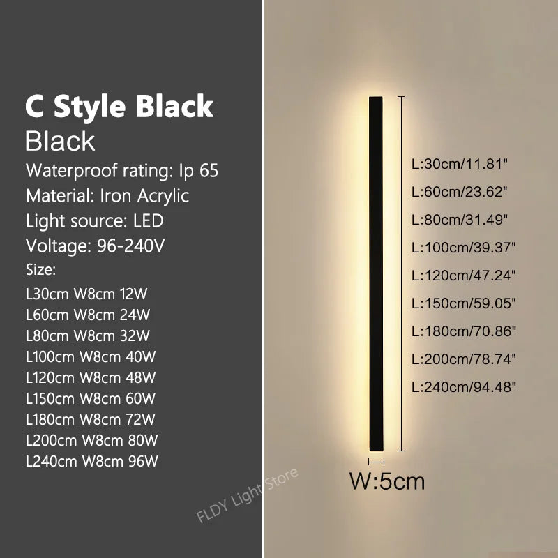 TRACE OUTDOOR 02 / Outdoor Linear Wall Light